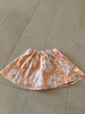 NWT American Eagle Orange Floral Mini Skirt 100% Cotton XS Cottagecore whimsical